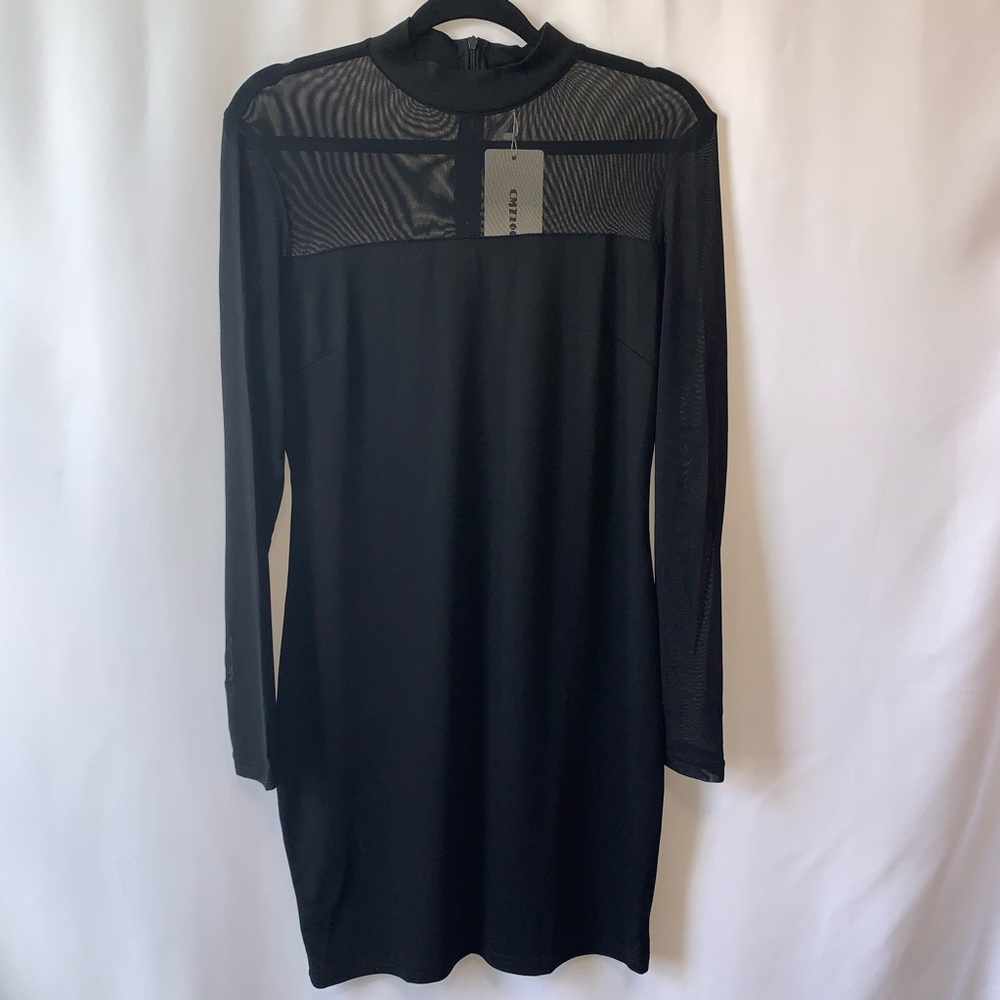 CMZ2005 Women Long Sleeve Mesh Dress